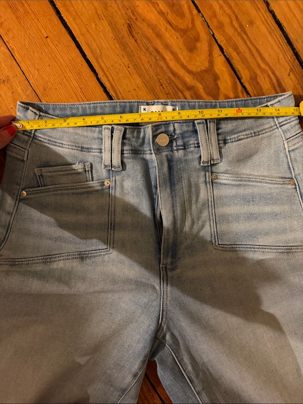 PAIGE Anessa Light Blue Wide-Leg Jeans with Frayed Hem - Picture 6 of 7